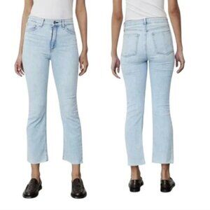 Rag & Bone Nina High Rise Ankle Flare Jeans 24 Marble White Jean Kick Jade Fray